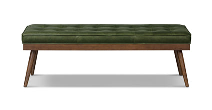 Luca Leather Bench Collection, Olivine Green