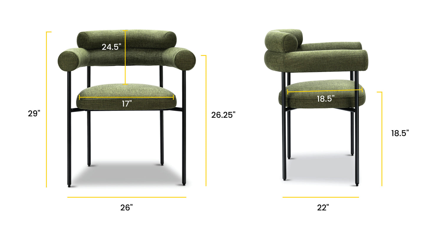 Moss Green, dimensions