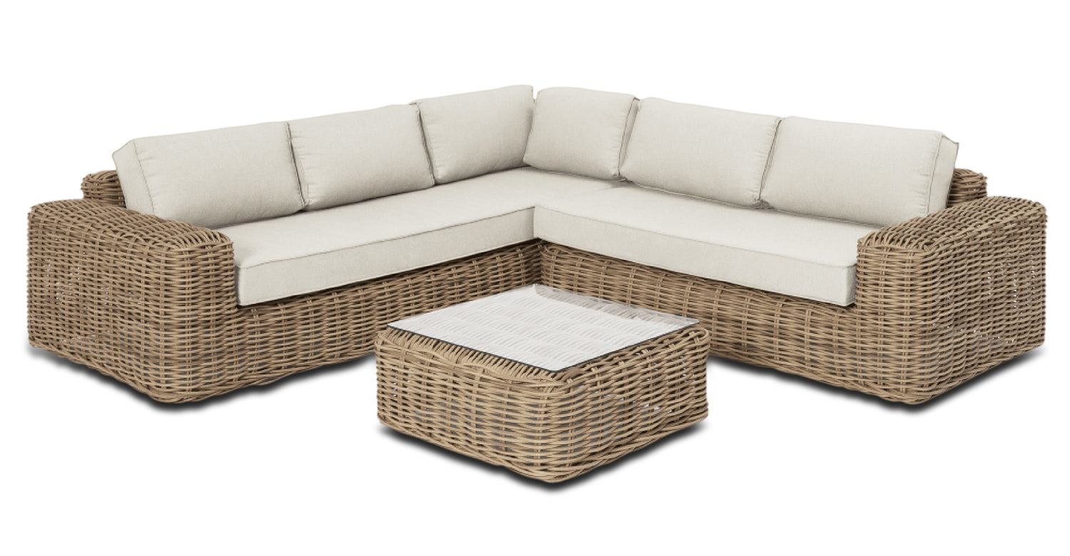 Puglia Corner Sectional Set with Coffee Table Sand