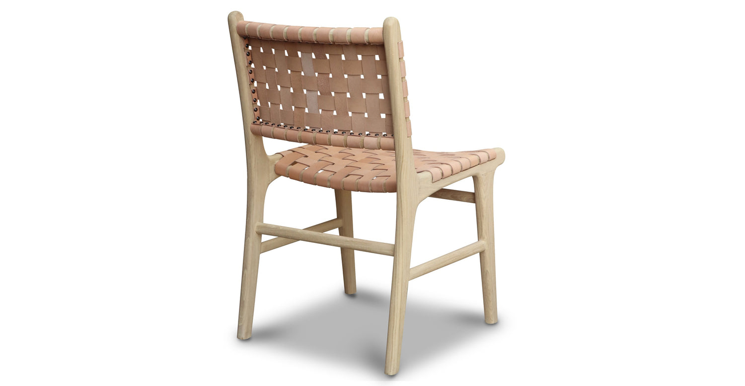 Banda Teak & Leather Dining Chair Russet Natural