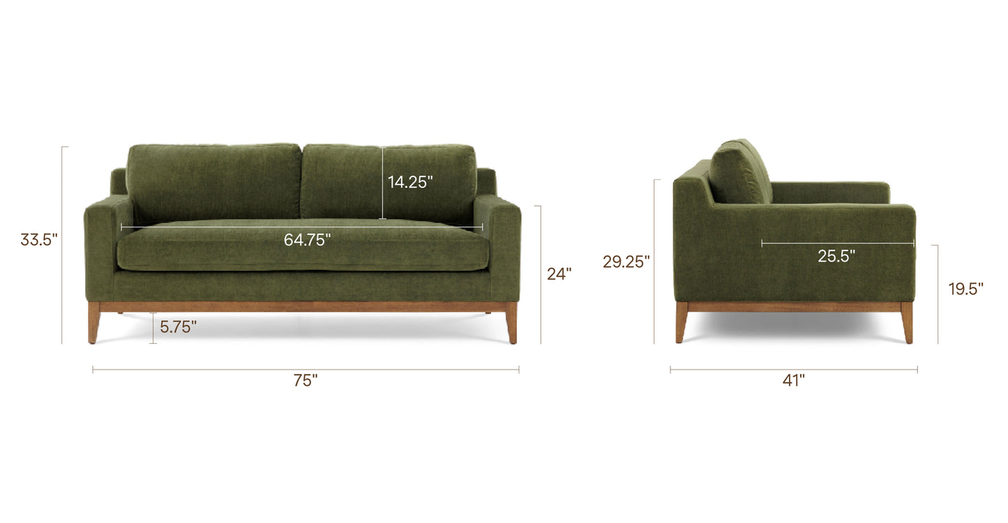 Distressed Green Velvet, dimensions