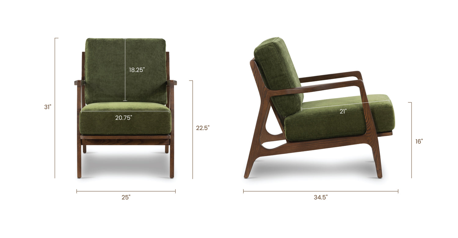Distressed Green Velvet, dimensions