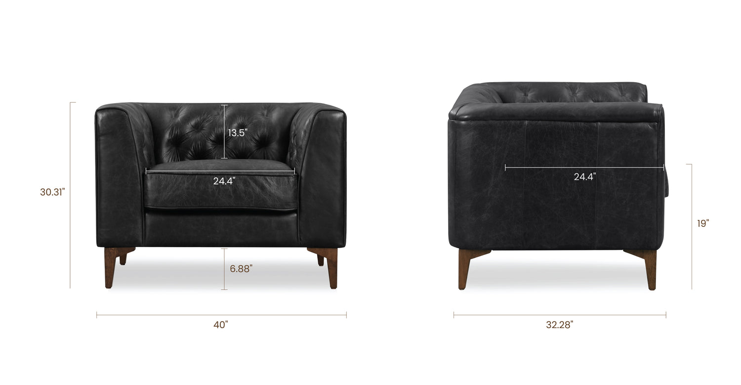 Onyx Black/Set of 2, dimensions