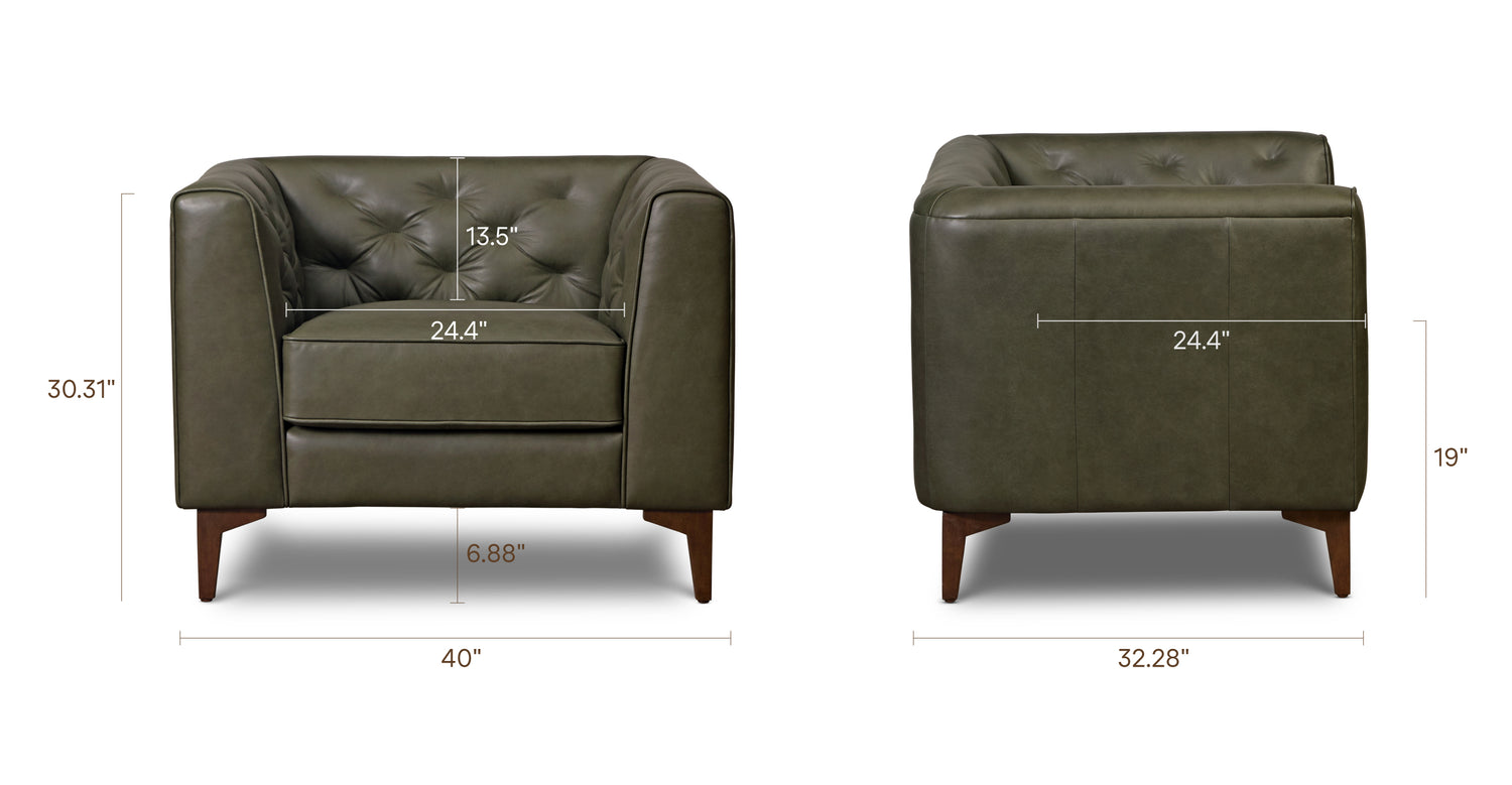 Olivine Green/Single, dimensions