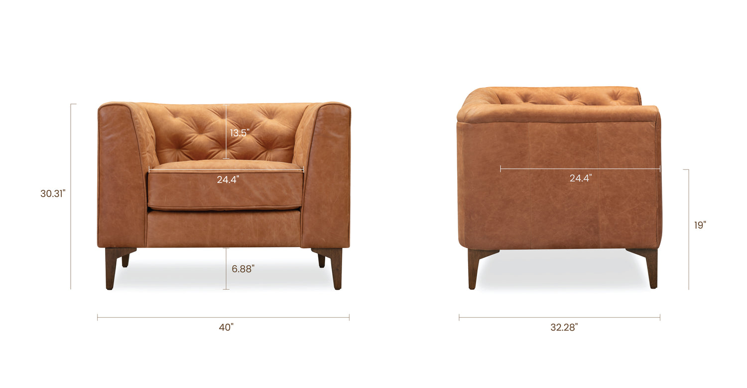 Cognac Tan/Set of 2, dimensions