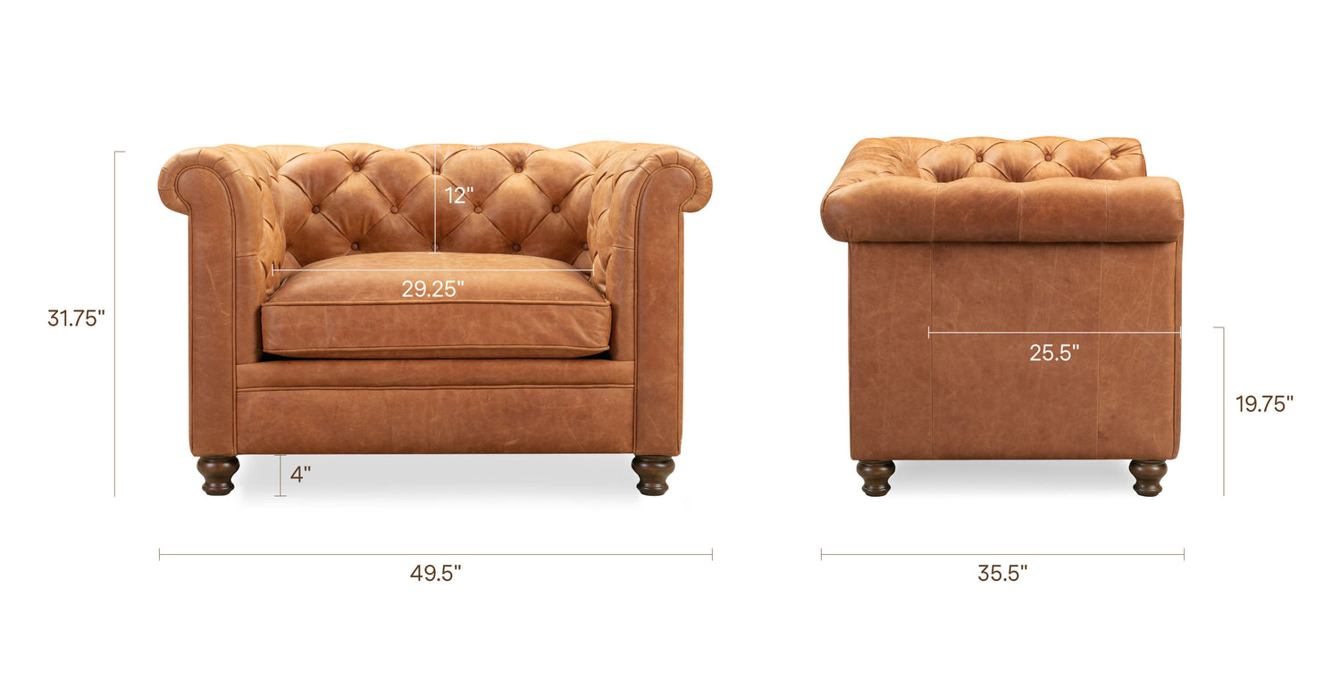 Cognac Tan/Set of 2, dimensions