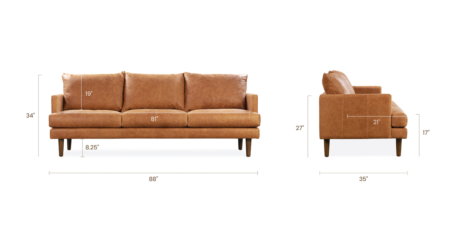 Cognac Tan, dimensions