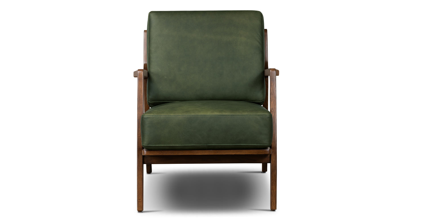 Verity Leather Lounge Chair Olivine Green