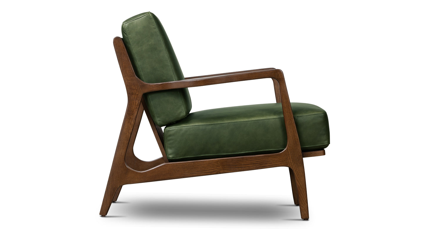 Verity Leather Lounge Chair Olivine Green