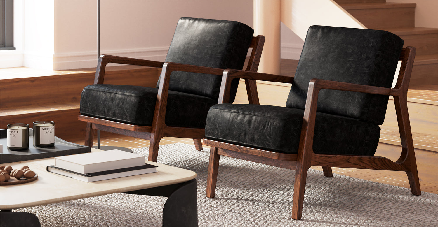 Verity leather discount lounge chair