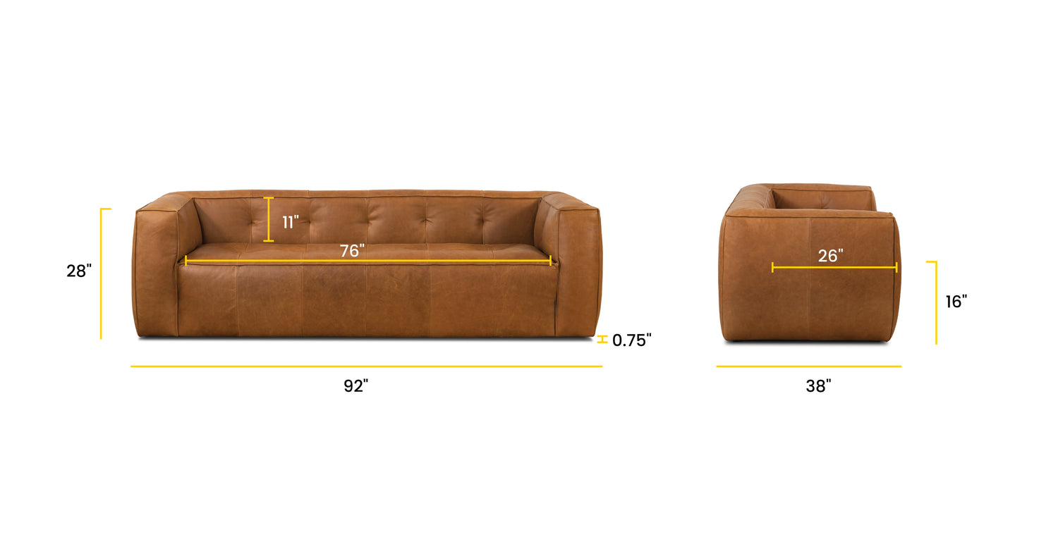 Capa Sofa Saddle Tan, dimensions