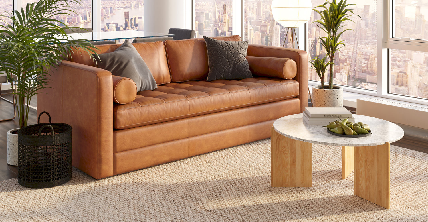 Leather convertible sofa deals