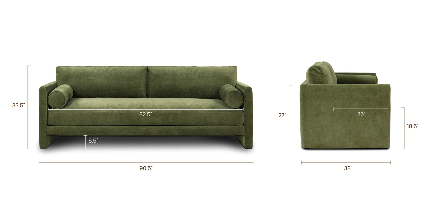 Distressed Green Velvet, dimensions
