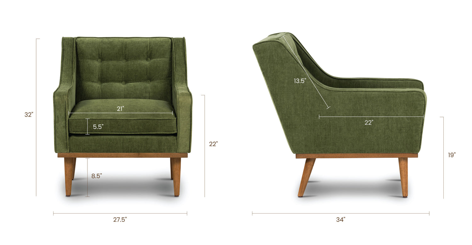 Distressed Green Velvet, dimensions