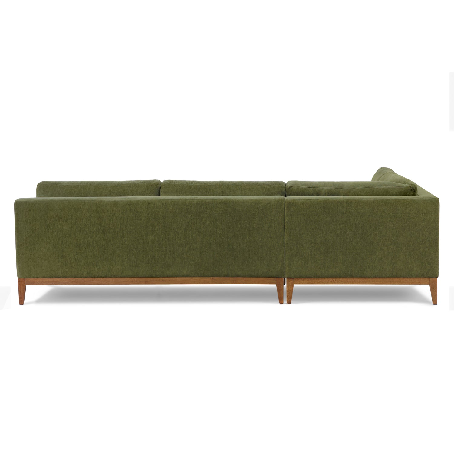 Zyon Left-Facing Bumper Chaise Sectional Distressed Green Velvet