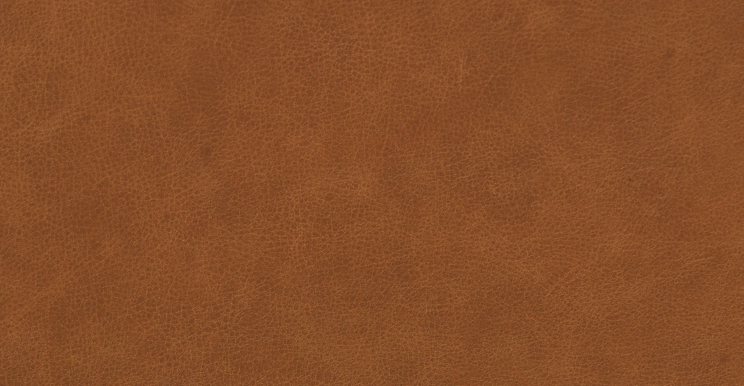 Zyon Leather Left-Facing Bumper Chaise Sectional Saddle Tan