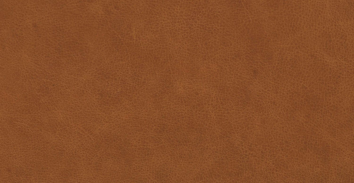 Zyon Leather Right-Facing Bumper Chaise Sectional Saddle Tan