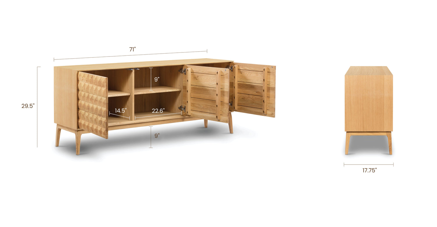 Oak, dimensions