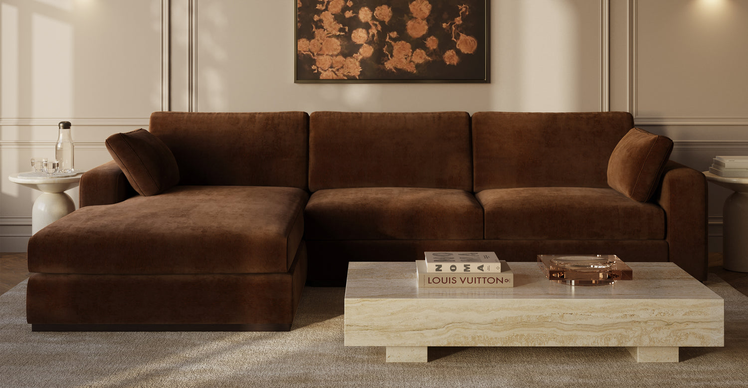 Malaga Left-Facing Sectional Sofa Bronzer Brown