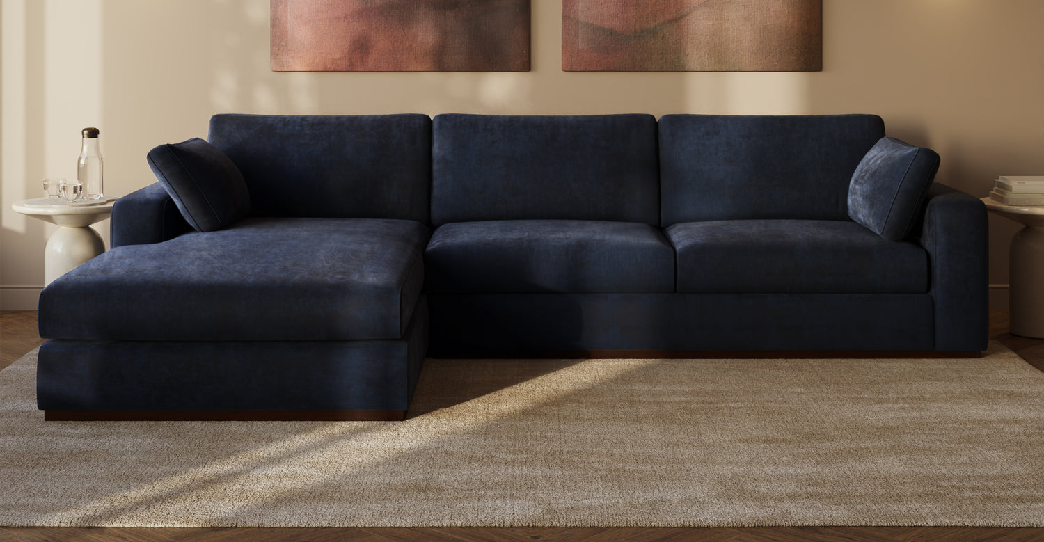 Malaga Left-Facing Sectional Sofa Mystic Blue