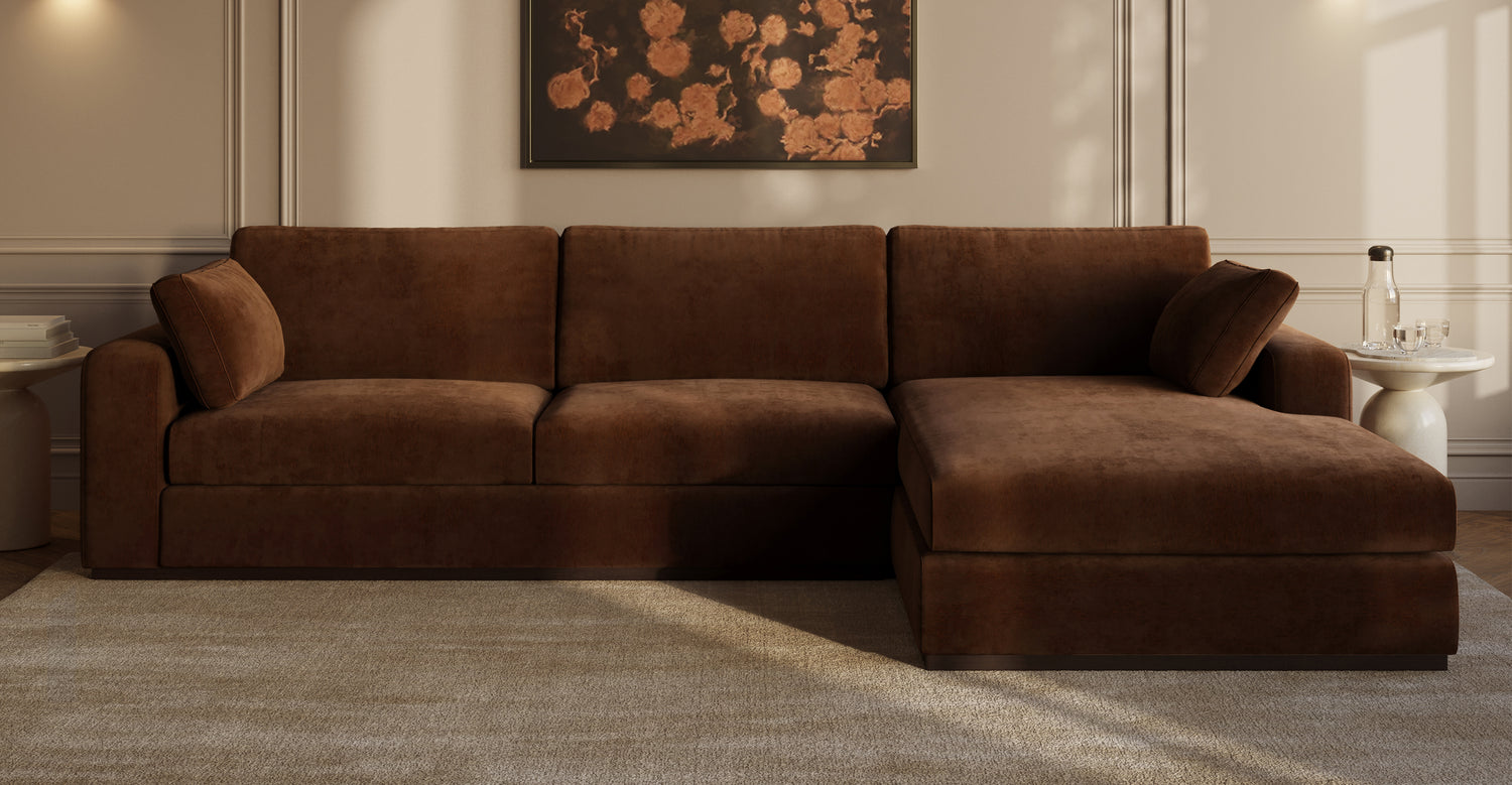 Malaga Right-Facing Sectional Sofa Bronzer Brown
