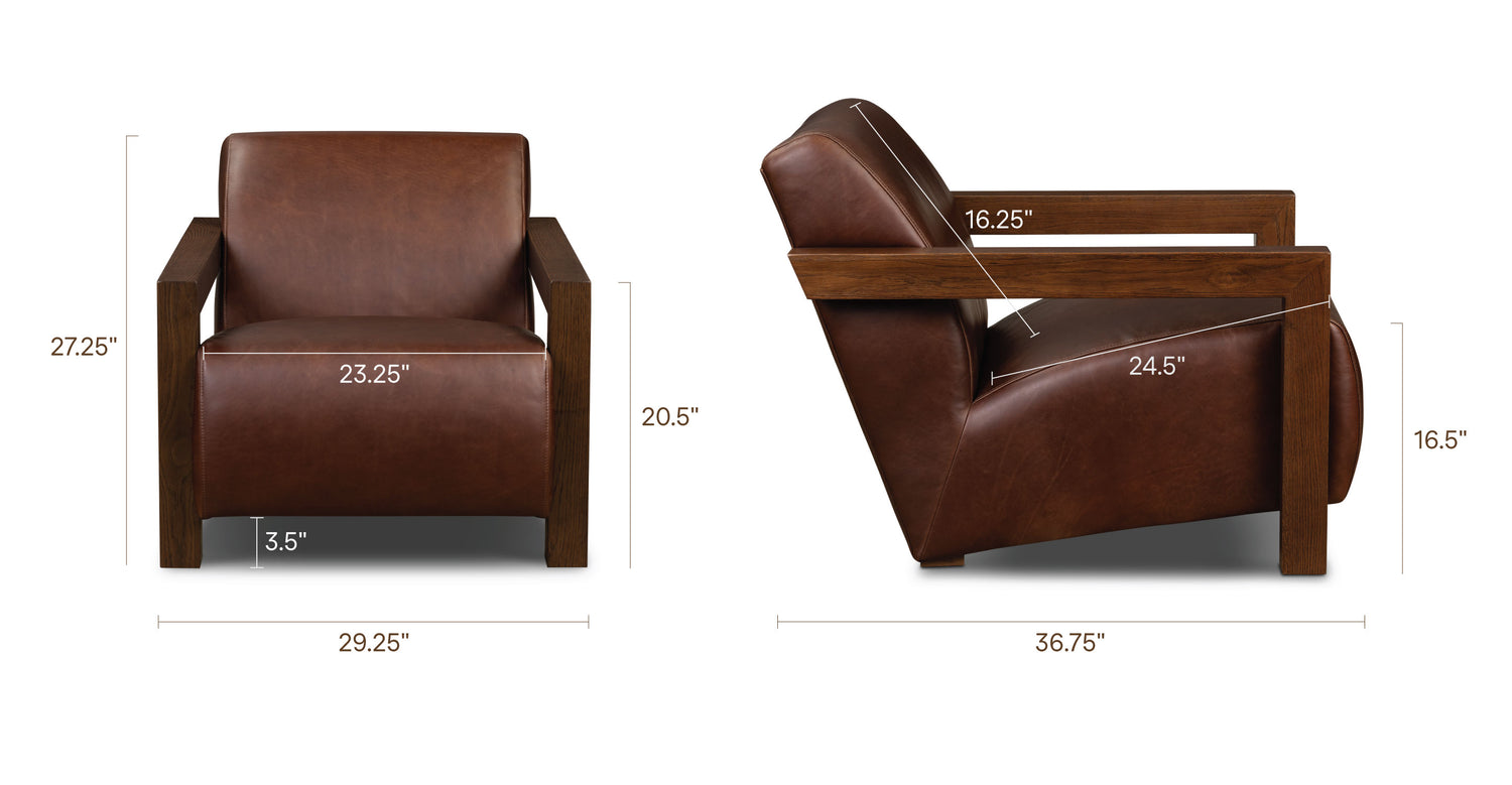 Oscuro Brown/Set of 2, dimensions