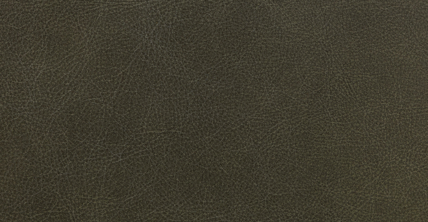 Jarmo Leather Ottoman with Walnut Table Olivine Green