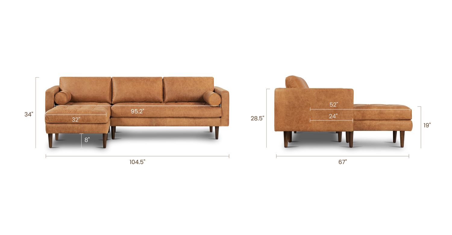 Cognac Tan, dimensions