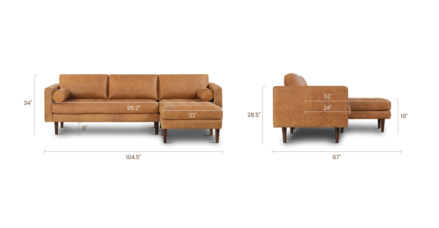 Cognac Tan, dimensions