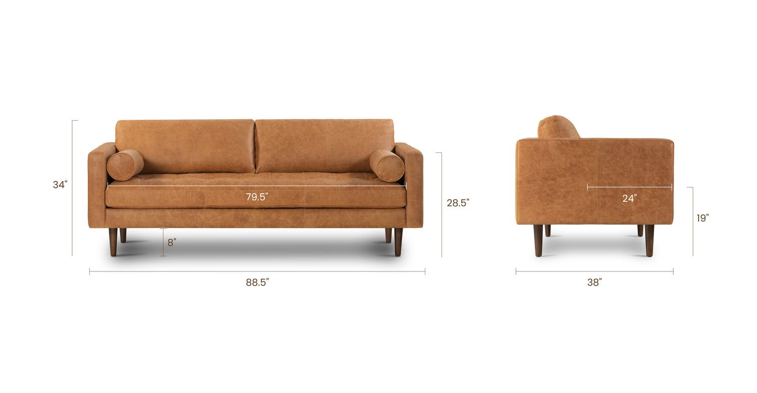 Cognac Tan, dimensions