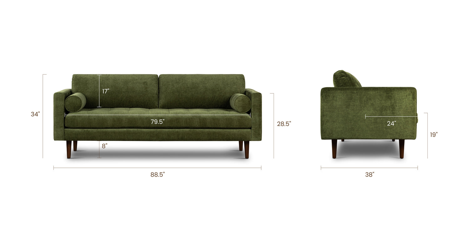 Distressed Green Velvet, dimensions