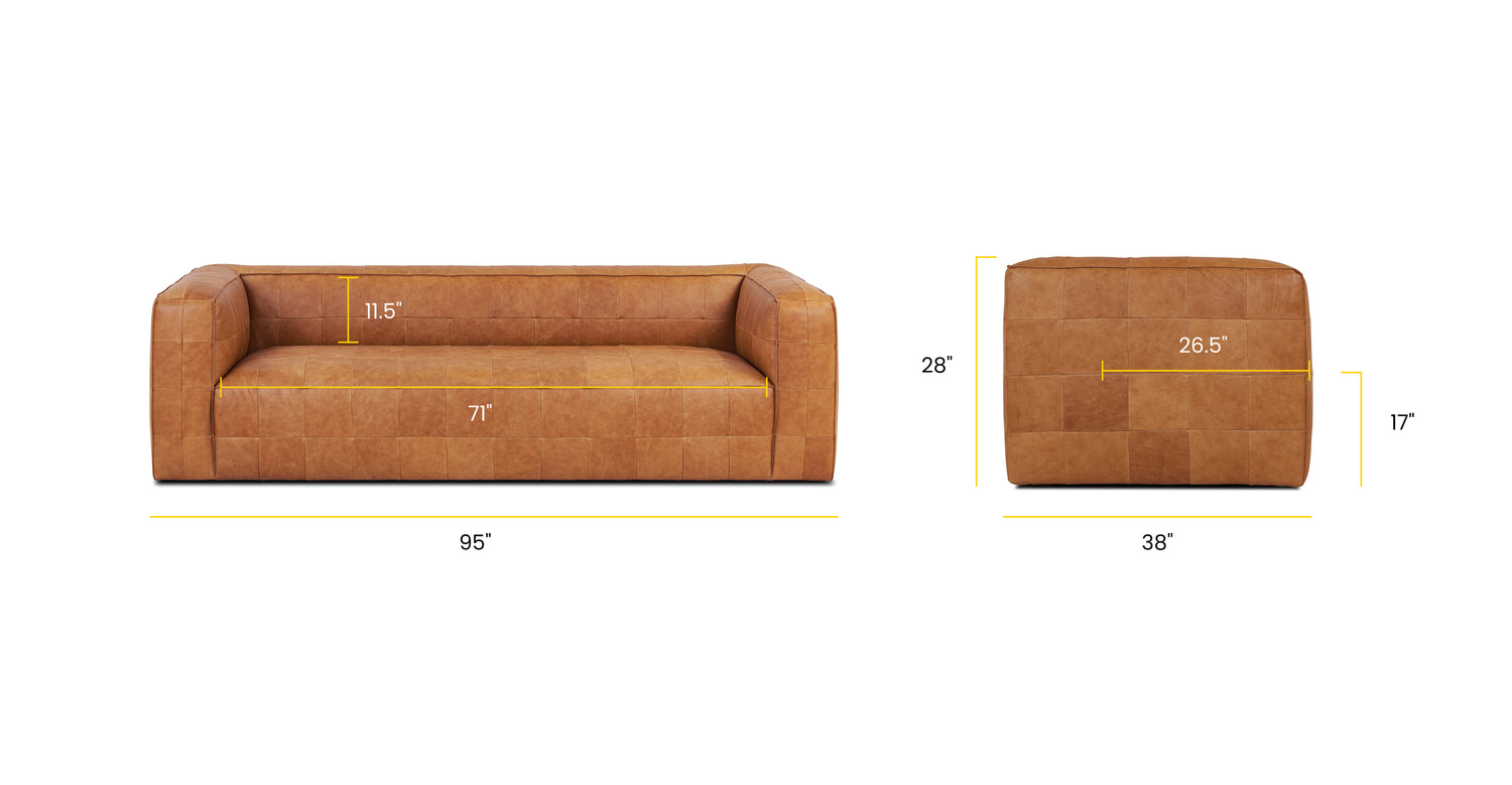 Bourbon Tan, dimensions