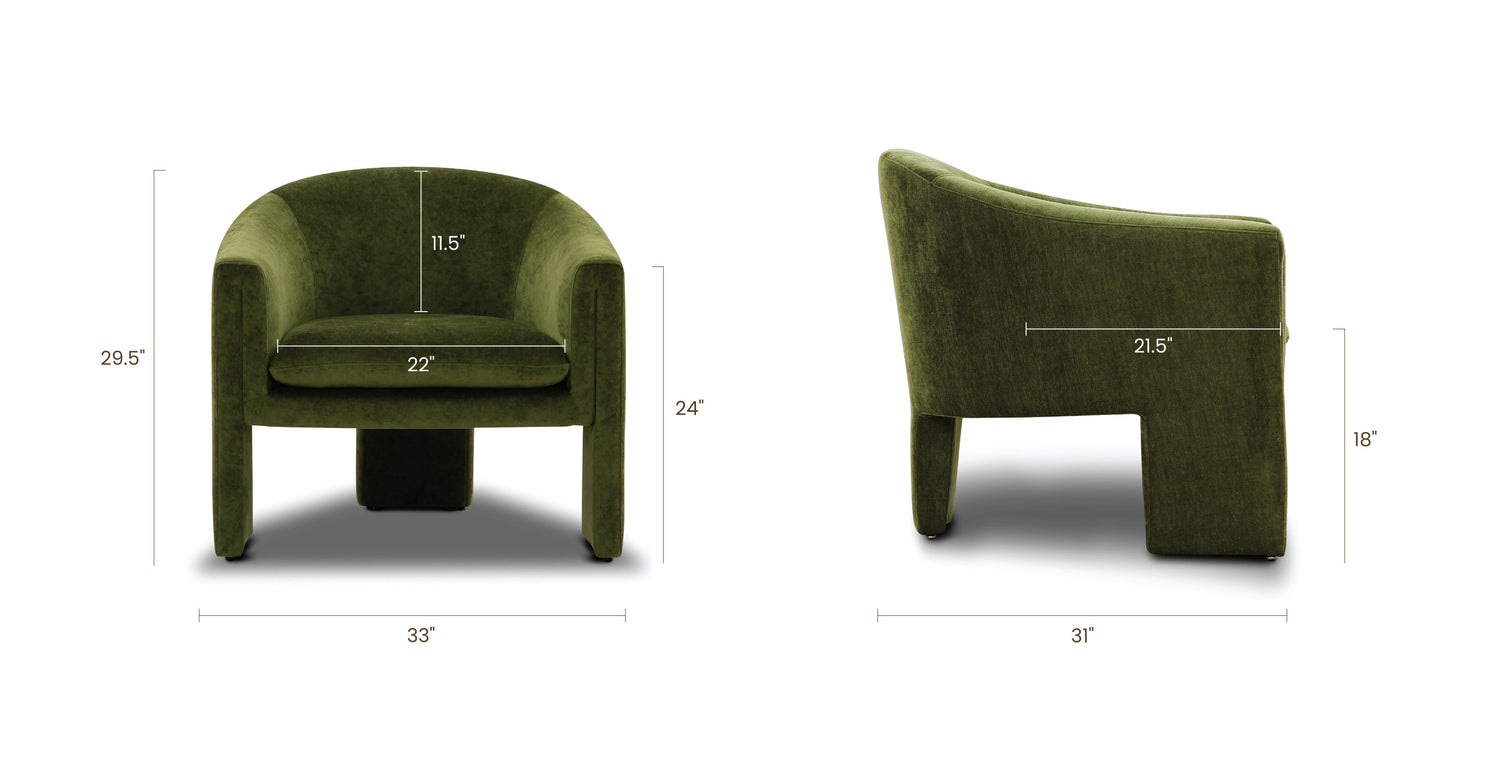 Distressed Green Velvet, dimensions