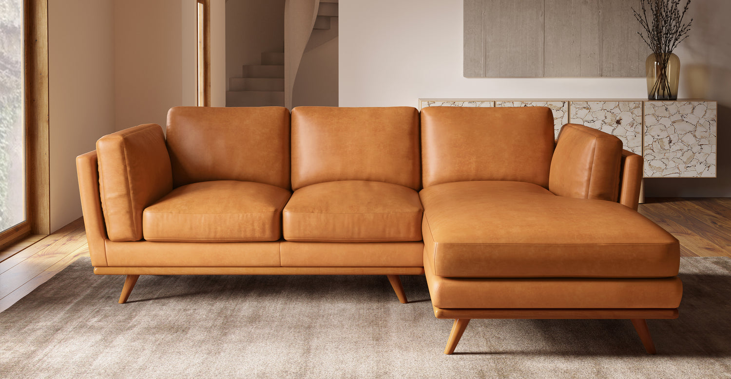 Cadiz Right-facing Sectional Sofa Saddle Tan