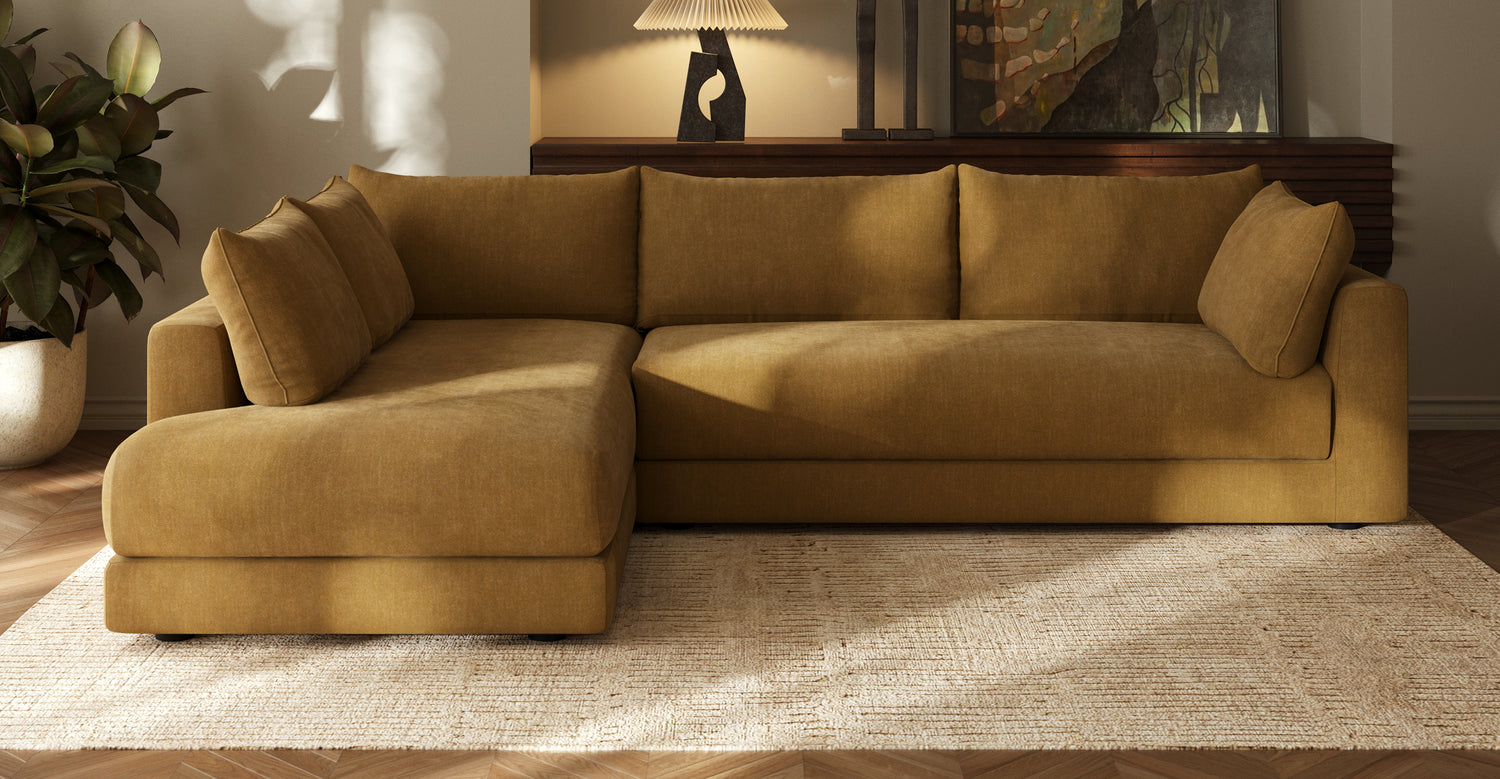 Marcel Left-Facing Corner Sectional Amber Brown