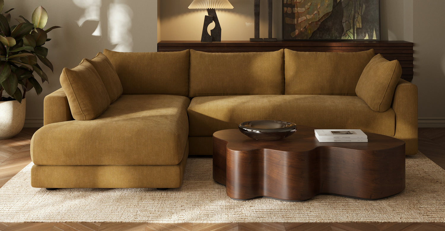 Marcel Left-Facing Corner Sectional Amber Brown