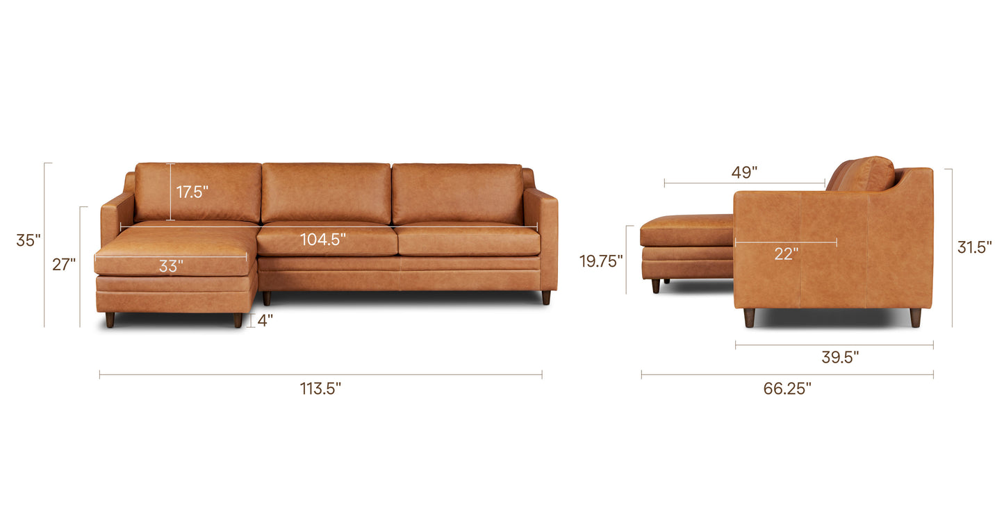 Cognac Tan, dimensions