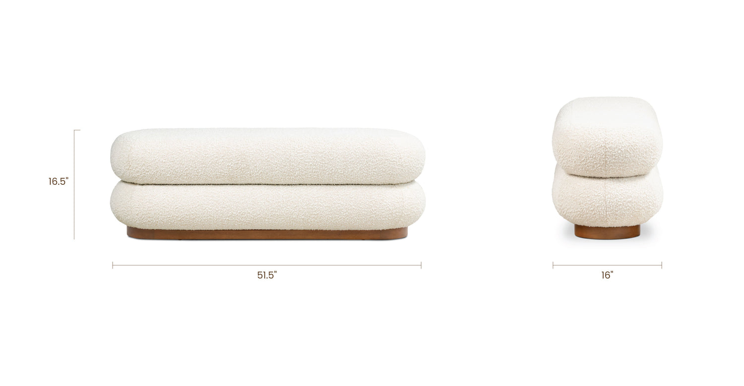 Froth White Boucle, dimensions