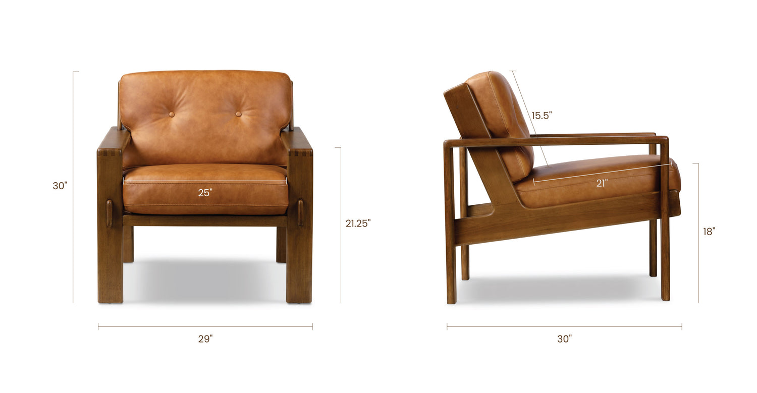 Cognac Tan, dimensions