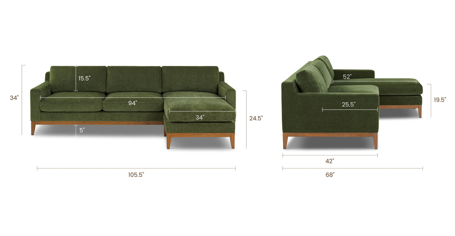 Distressed Green Velvet, dimensions