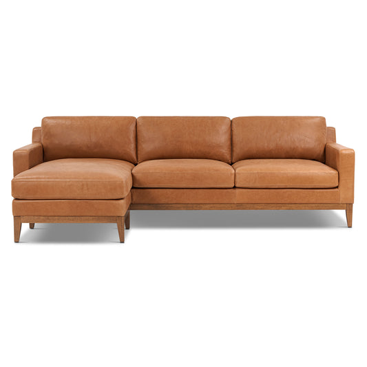 Zyon 105.5" Reversible Chaise Leather Sectional