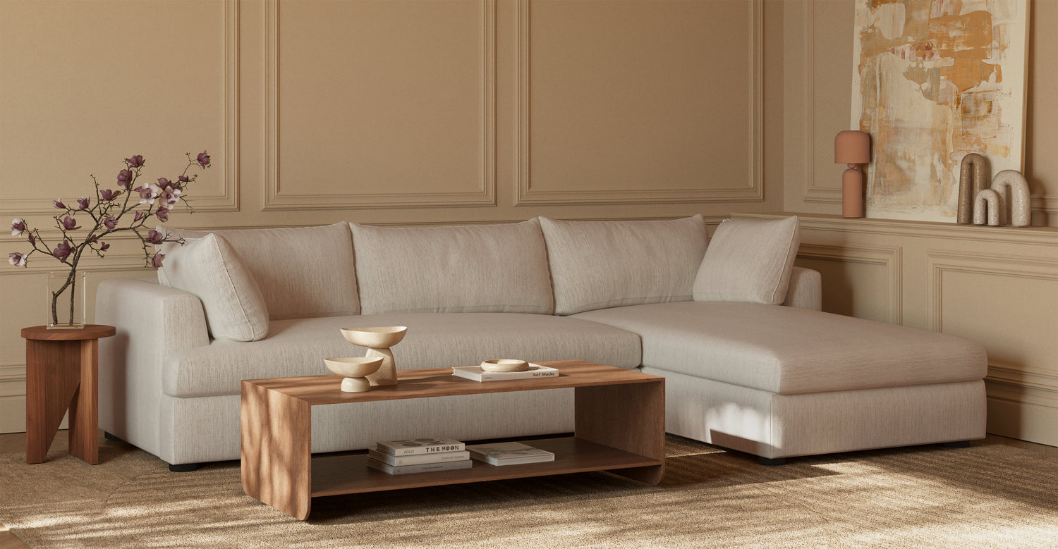 Milo Right-facing Sleeper Sectional Bright Ash