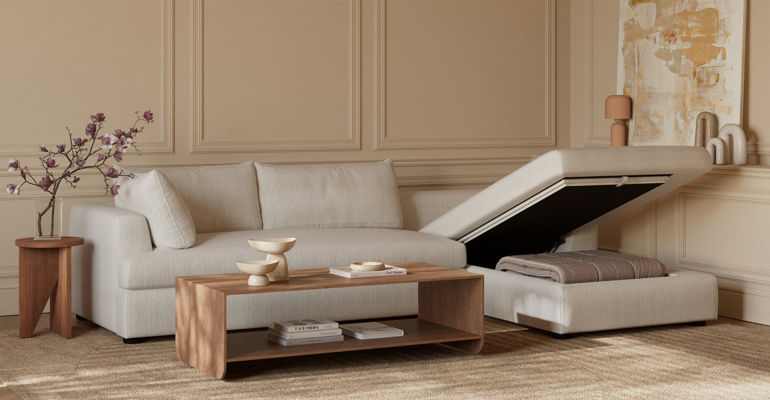 Milo Right-facing Sleeper Sectional Bright Ash