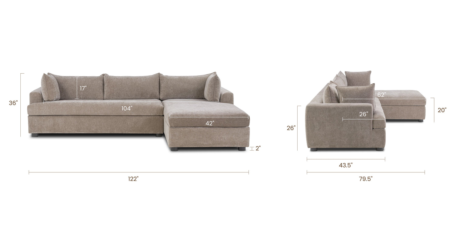 Taupe Brown, dimensions