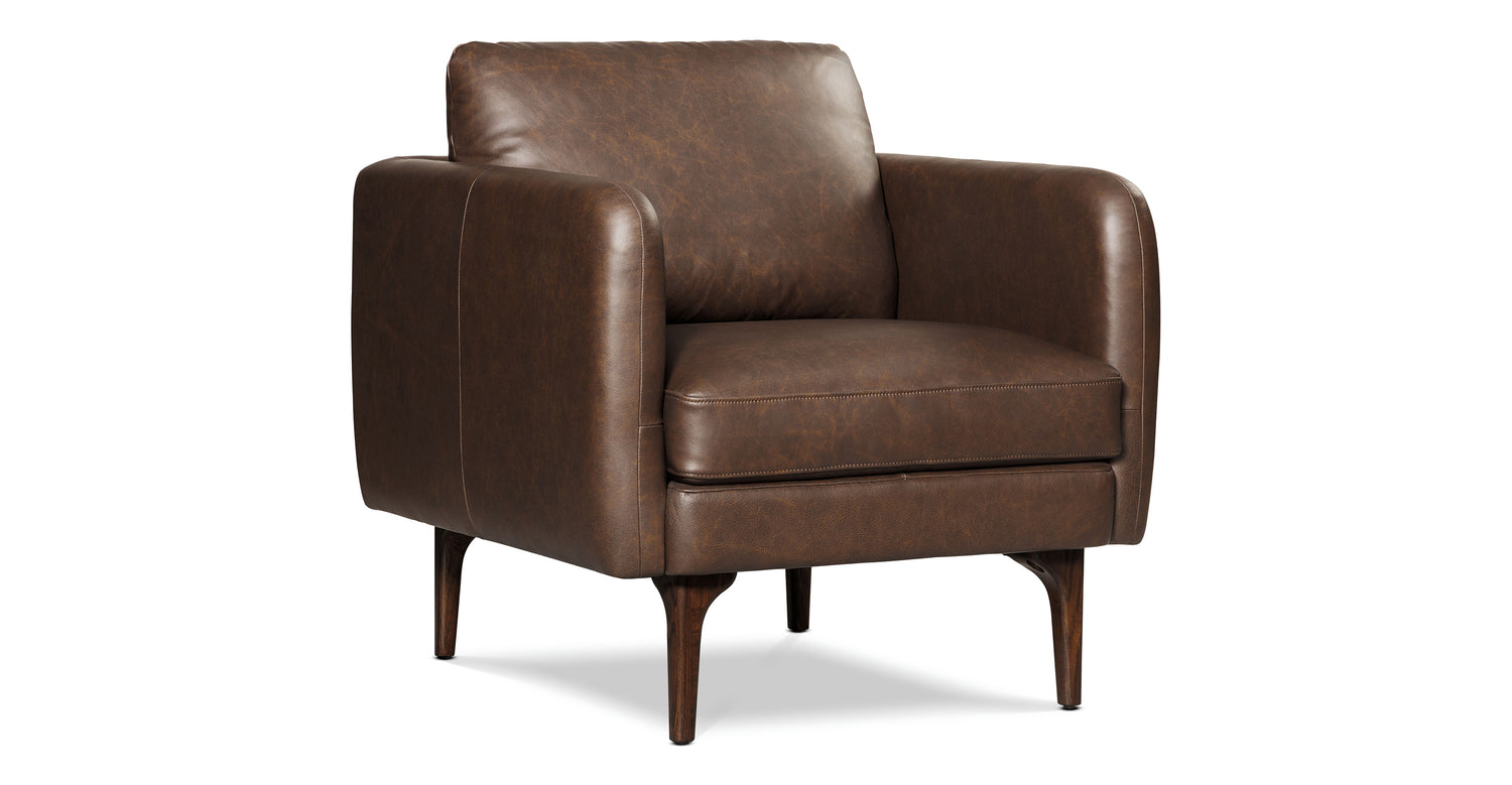 Bosco Leather Lounge Chair Bridle Brown