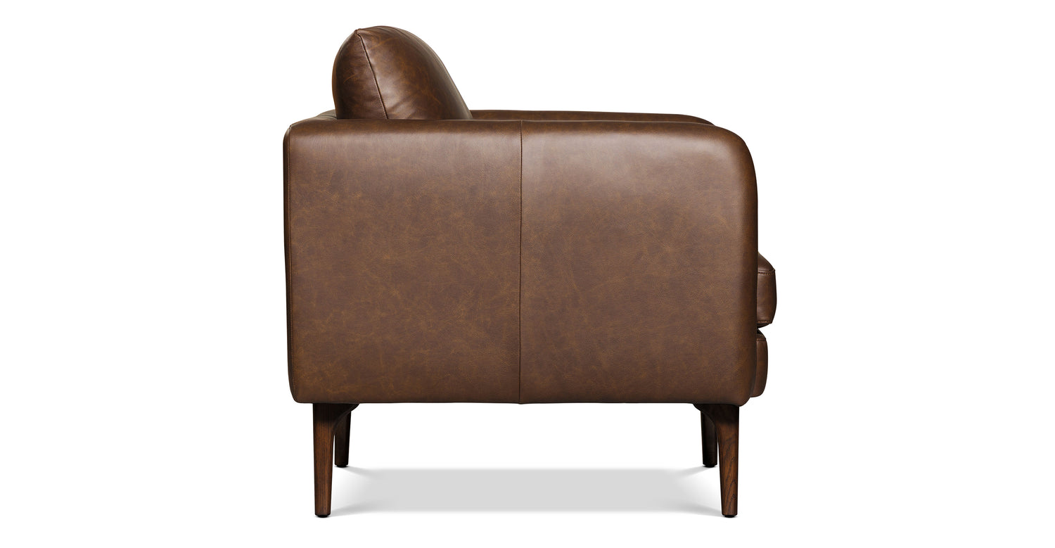Bosco Leather Lounge Chair Bridle Brown