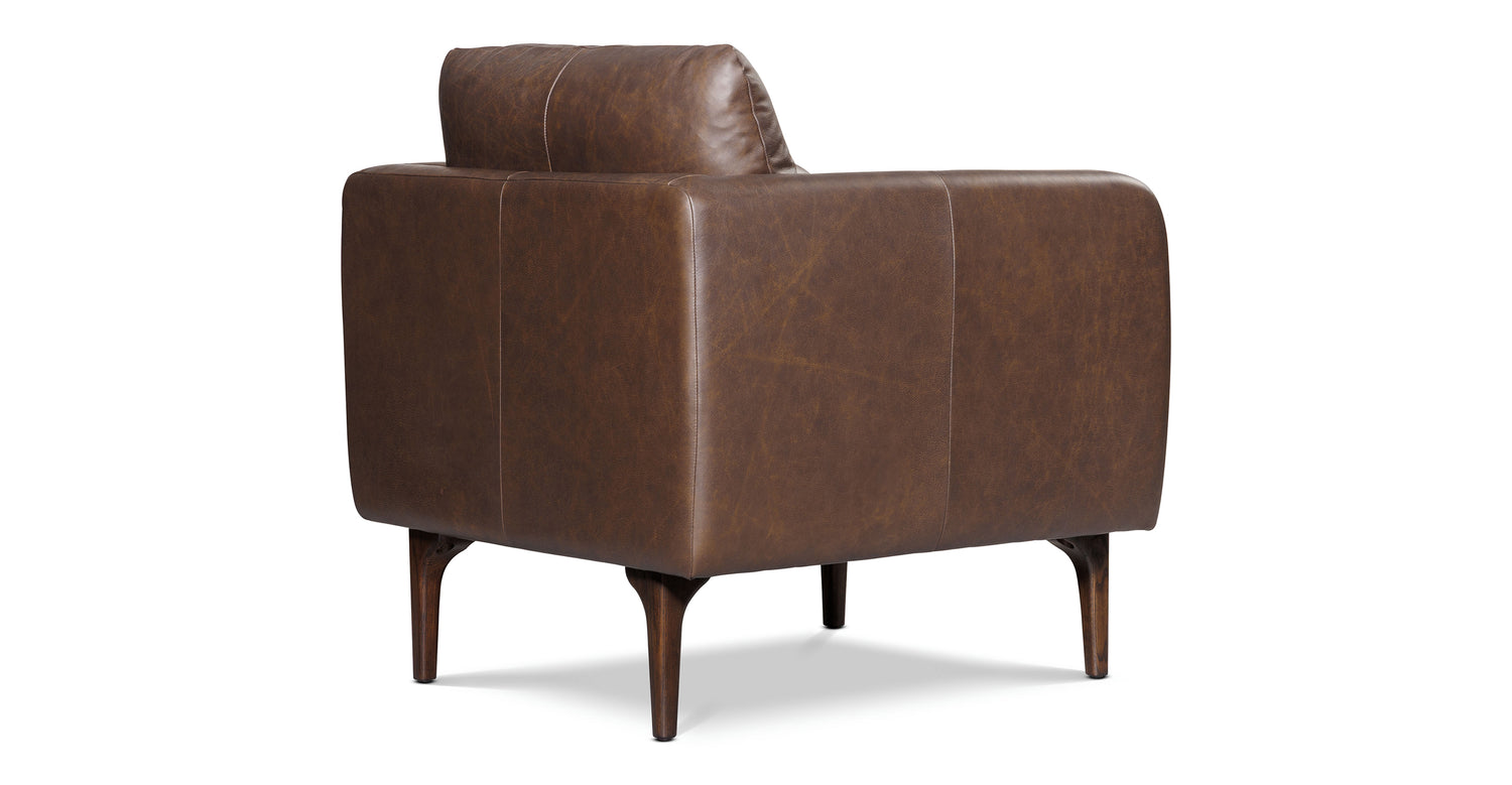 Bosco Leather Lounge Chair Bridle Brown