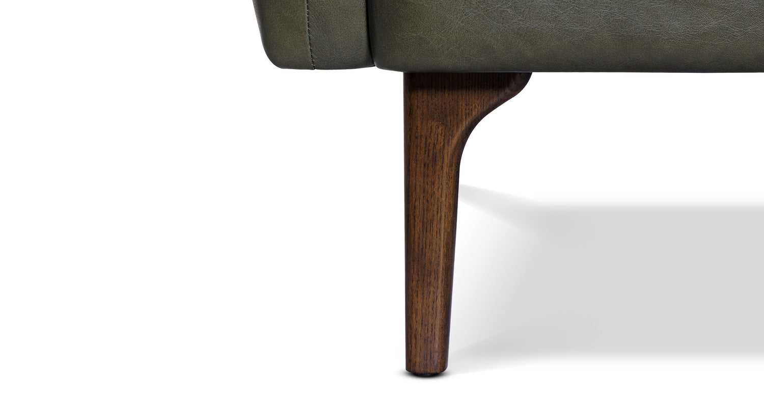 Bosco Leather Lounge Chair Olivine Green