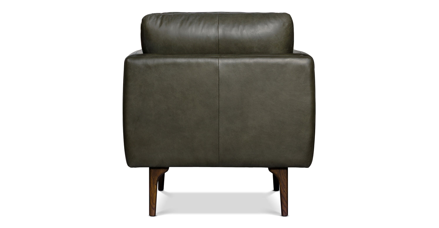 Bosco Leather Lounge Chair Olivine Green