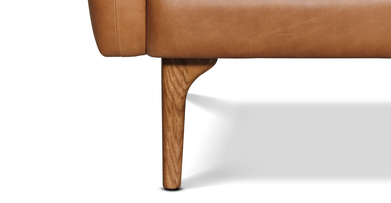 Bosco Leather Lounge Chair Saddle Tan